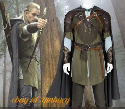 LOTR Legolas Cosplay Costume Outfit The Lord of the Rings Fellowship of the Ring - Photo 1/4