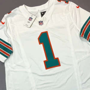 New Nike Tua Tagovailoa Miami Dolphins Throwback Vapor FUSE Jersey Sz L $175 - Picture 1 of 14