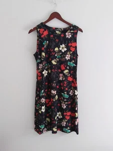 Tommy Hilfiger Women SZ 8 Floral Print Jersey Sheath Dress Navy Blue Multicolor - Picture 1 of 8
