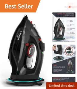 Powerful Cordless Iron with Steam - 1500W, 11.84oz Water Tank, Ceramic Soleplate