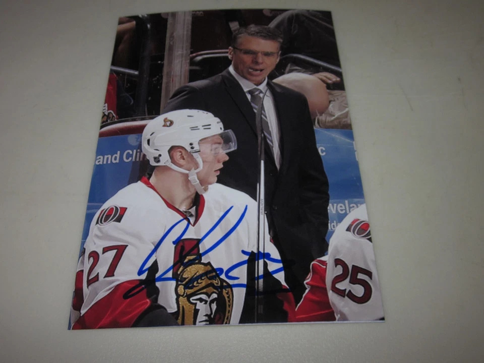 FOTO AUTOGRAFADA 4X6 OTTAWA SENATORS CURTIS LAZAR # 2 - Imagem 1 de 1