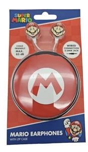 Super Mario Kopfhörer Case In-Ear Mario Kinder 85 dB Musik Audio NEU - Bild 1 von 12
