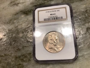 1918 Illinois Commemorative Half Dollar MS63 - Picture 1 of 2