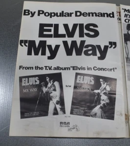 Elvis Presley single ad 1977 music trade magazine  My Way - Picture 1 of 1