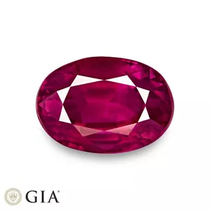 Rubí MADAGASCAR 2,87 quilates natural sin tratar OVAL limpio para ojos certificado GIA & GRS - Imagen 1 de 6