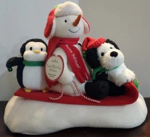 Tested Hallmark 2007 Snow What Fun Sledders Frosty Snowman Sleigh Ride Musical - Picture 1 of 8