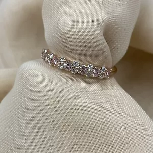 Bracelet de mariage diamant cultivé en laboratoire alterné rose et blanc 0,50 ct or rose 14 carats - Photo 1 sur 10