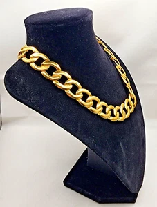 Napier Link Statement Necklace Gold Tone Vintage Patent Pending - Picture 1 of 8