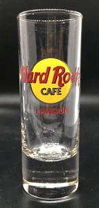 Hard Rock Cafe London SHOT GLASS Logo Red Lettering Yellow Circle HRC 4" - Picture 1 of 7