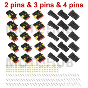 15 Kits 2+3+4 Pins Way Car Super Seal Waterproof Electrical Wire Connector Plug - Picture 1 of 9