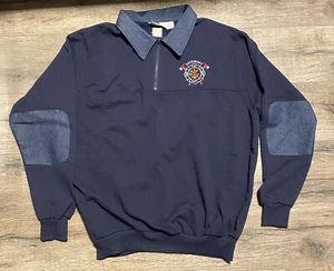 Vintage Universal Studios Backdraft Movie Promo Denim Half Zip NWT XL Shirt - Picture 1 of 4