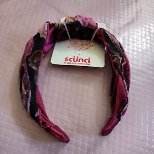 Scunci Headband Magenta Pink Velvet Headband 1 Inch Wide New 