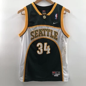 Ray Allen Seattle Sonics Green Nike Swingman Jersey NBA Sewn Youth Size M *READ - Picture 1 of 20