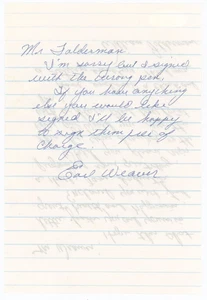 Earl Weaver Handwritten Signed Autograph Letter Orioles HOF (d. 2013 ) JSA - Picture 1 of 2