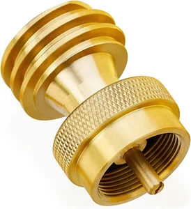 1 Pfund Propantank Adapter massives Messing Konverter 20 Pfund - 1 Pfund Wegwerfzylinder BBQ - Bild 1 von 5