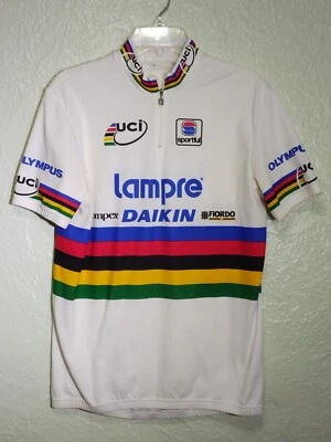 Sportful Team Lampre Daikin Cycling Jersey Mens Size 4 L 1/4 Zip White Striped - Image 1 of 4