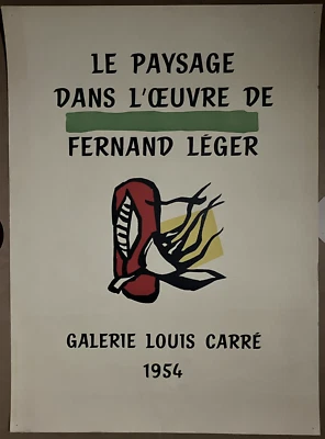Fernand Léger affiche en lithographie 1954 art abstrait abstraction cubisme art - Photo 1/2