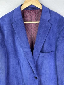 Alan Flusser blauer Cord Sport Mantel 2 Knöpfe Größe XL Preppy - Bild 1 von 14