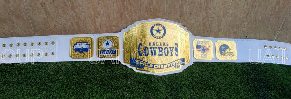 Cinturón de campeonato personalizado Dallas Cowboys NFL tamaño adulto 2 mm latón Foto 1 de 1