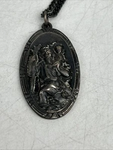 A.GALE Vintage Sterling Silver St. Christopher Pendant With Chain - Picture 1 of 4
