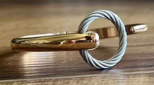 CHARRIOL INFINITY ZEN Stainless Steel Rose Gold Tone Bangle Cable Bracelet - Picture 1 of 7