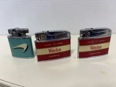 Vintage Winston & Newport Advertisement Cigarette Lighter . Lot Of 3. - Image 1 of 4