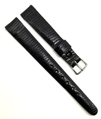 Rolex 13mm x 10mm Black Lizard Watch Strap Band Buckle New Authentic NOS OEM - Image 1 of 4