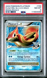 2009 POKEMON PLATINUM RISING RIVALS FLOATZEL GL LV.X #104 PSA 8 NM #111604086 - Picture 1 of 2