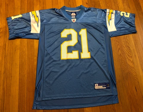 Vintage Ladanian Tomlinson Jersey #21 Chargers Powder Blue Reebok On Field Large Cover