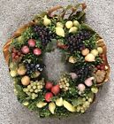 Vintage Sears MCM Christmas Holiday Seasonal Decorations Fruit Wreath, 18” X 18”