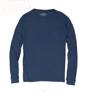 Men’s Vineyard Vines Long Sleeve Pocket t-shirt Deep Bay Blue Navy M - Picture 1 of 3