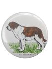 Pinback vintage ST. Saint Bernard Dog HERBE BLANCHE badge bouton broche 