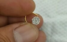 Diamond Nose Piercing 14k Solid Gold Natural Pin Body Jewelry Gift