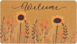 Sunflower Design Door Mat - Non-Slip Rubber Backing, 17" x 29", Indoor/Outdoor, - Picture 1 of 13