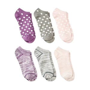 Girls' 6pk Super Soft Dots No Show Socks Art Class Pink Size L - Picture 1 of 1