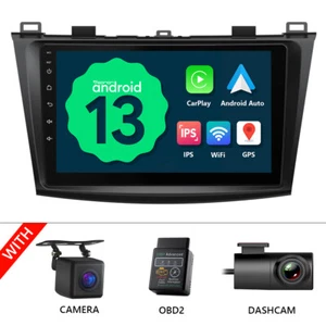 CAM+OBD+DVR+for Mazda 3 2010 2011 2012 2013 Android 14 Car Stereo GPS Navi Radio - Picture 1 of 20