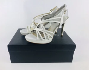Adrianna Papell Adri Ivory Satin Platform Strappy Size 8.5 M (Floor Display) - Picture 1 of 7