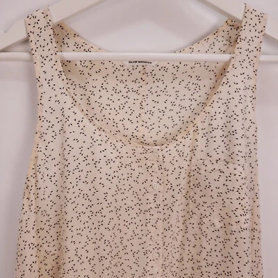 Blusa Club Monaco Marfil Blanco Sin Mangas Mujer Pequeña Camisa Fluida Bolsillo Playa Foto 1 de 4