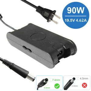 19.5V 4.62A 90W AC Adapter Charger Power Supply Cord for Dell Laptop PA10 PA-12 - Picture 1 of 6