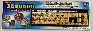 Keyboard EZ EYES Large Print USB Keyboard PC & MAC 4x Larger Letters - Picture 1 of 6