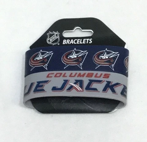 NHL Columbus Bluejackets 2 Pack Bracelet Wrist Bands Set Rubber PVC Type FREESHP Cover