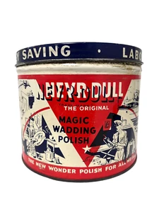Vintage 1941 Never-Dull Magic Wadding Polish Tin Can & Original wadding - Picture 1 of 12