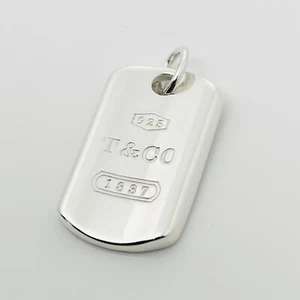 Pendentif étiquette d'identification pour chien Tiffany & Co 1837 en argent sterling homme unisexe - Photo 1/8