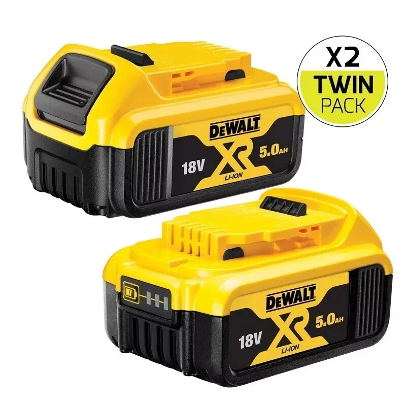 2 X DeWalt DCB184 XR 18V 5Ah Lithium Ion Li-Ion Slide Power Tool Batteries Pack
