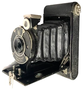 EXCELLENT ANTIQUE KODAK VEST POCKET HAWKEYE FOLDING FILM CAMERA ONLY 5" X 2 1/2" - Picture 1 of 9