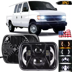Led Headlight For Ford E-100 E-150 E-250 E-350 Econoline Club Wagon Van 5x7" 7x6 - Picture 1 of 12