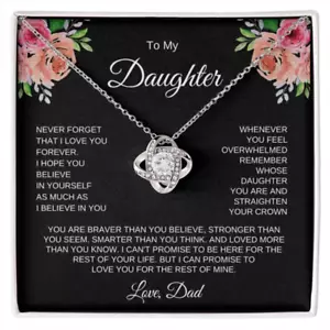 To My Daughter Necklace Gift From Dad and Mom, Birthday Gift , Christmas Gift - Picture 1 of 3