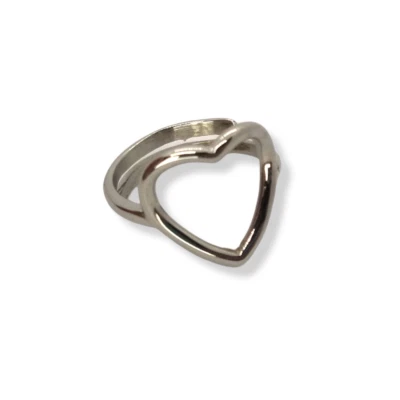 Anello Cuore Donna Acciaio Regolabile per Idea Regalo con Ring Heart Compleanno  - Immagine 1 di 4