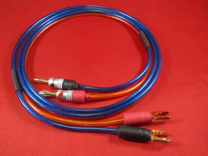 6 ft Q Power Cable 12 Gauge Speaker Wire, 2 Spade  to 2 Banana Plugs,  - Picture 1 of 1