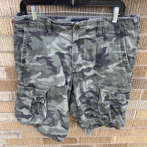 American Eagle Shorts Flex Mens Sz 34 Camo Cargo Stretch Forest Woods Hunting - Picture 1 of 7